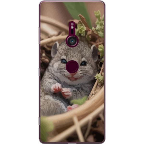 Sony Xperia XZ3 Läpinäkyvä kuori Rotta Hymyilevä Eläinaihe Kaupunkikuva Urban Graafinen Suunnittelu Suosittu Hauska Motiivi Taide Tyyli
