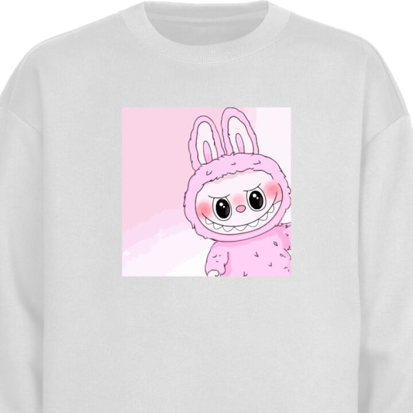 Sweatshirt for Voksen | Klassisk Collegegenser Labubu Bunny Se hvit L