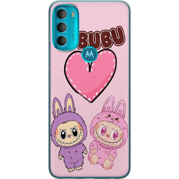 Motorola Moto G71 5G Gennemsigtig cover Labubu Pink Monster