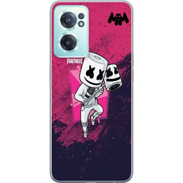 OnePlus Nord CE 2 5G Genomskinligt Skal Marshmello Fortnite Skin Emote Gaming DJ Karaktär Populärt Motiv Barn Ungdom Trend