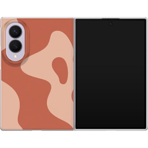 Kompatibelt Mobildeksel til Samsung Galaxy Z Fold8 Oransje terrakottabølger oransje