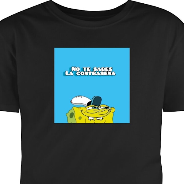 Barn-T-shirt | Bekväm T-shirt för Barn SpongeBob SquarePants svart 7-8 År