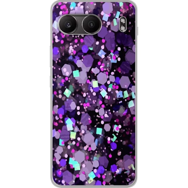 OnePlus Nord 4 Gennemsigtig cover Lilla Glitter