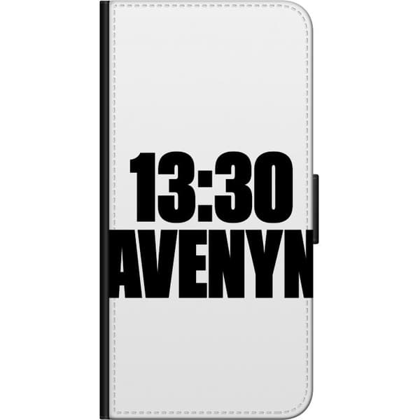 Kompatibel Tegnebogsetui til OnePlus 8 13:30 Avenyn hvid typografi på sort baggrund med grafisk tekstdesign sort