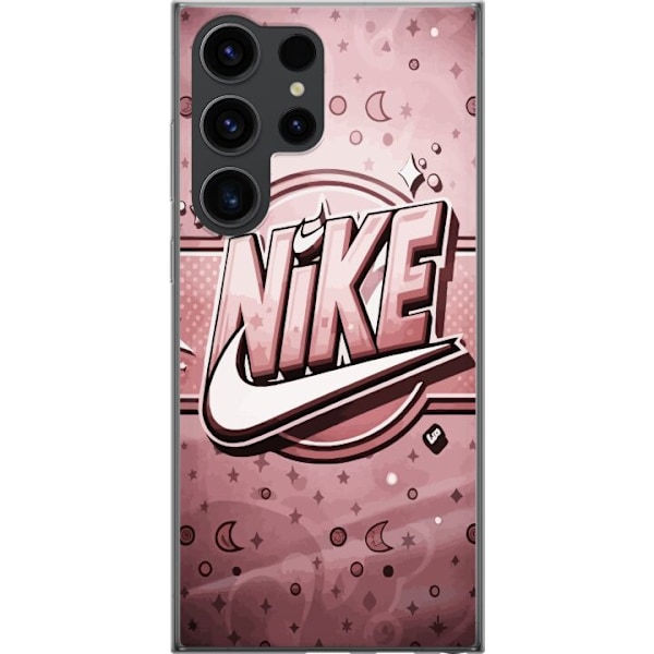 Samsung Galaxy S24 Ultra Läpinäkyvä kuori Nike Vaaleanpunainen