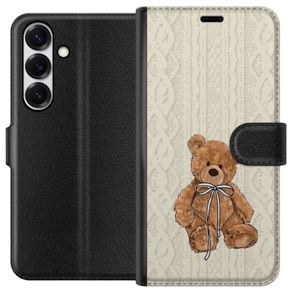 Samsung Galaxy S25 Tegnebogsetui Lille Teddy – klassisk teddy i enkel design