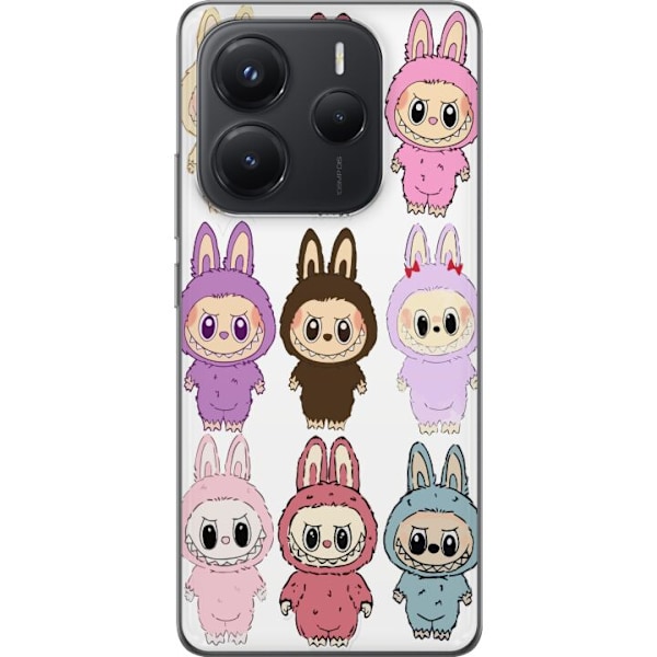 Xiaomi Redmi Note 14 Läpinäkyvä kuori Labubu Pink Monster - Popkulttuuri Kawaii-kosketuksella