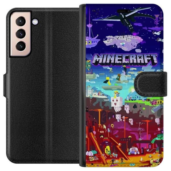 Kompatibelt Plånboksfodral till Samsung Galaxy S21 MineCraft
