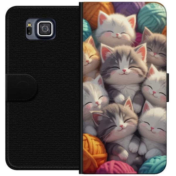Kompatibel Tegnebogsetui til Samsung Galaxy Alpha Sovande kattungar beige
