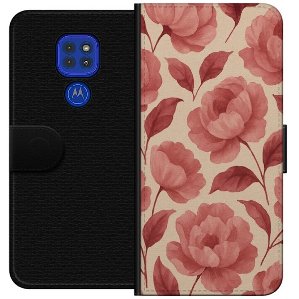 Motorola Moto G9 Play Tegnebogsetui Roseblomst