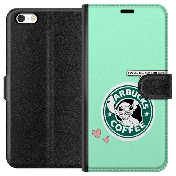 Apple iPhone 5 Tegnebogsetui Stitch Kaffe