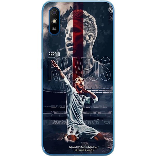 Xiaomi Redmi 9AT Gennemsigtig cover Ramos Fodboldlegende Motiv Spiller Real Madrid Spanien Tilbage Ikonisk Navn Fodboldstjerne Sport