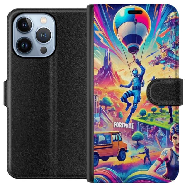 Kompatibel Tegnebogsetui til Apple iPhone 13 Pro Fortnite vs Minecraft