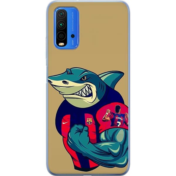 Kompatibelt Mobildeksel til Xiaomi Redmi Note 9 4G Haj med Ferran Torres blå