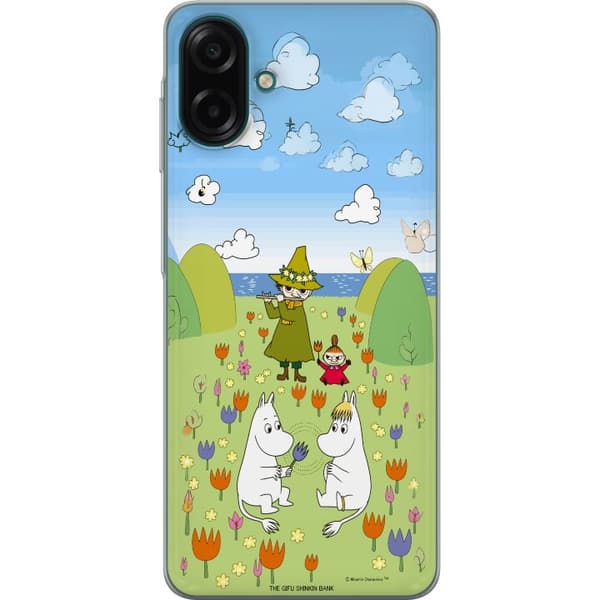 Kompatibelt Mobildeksel til Samsung Galaxy A07 4G Mumin i blomsteräng grønn