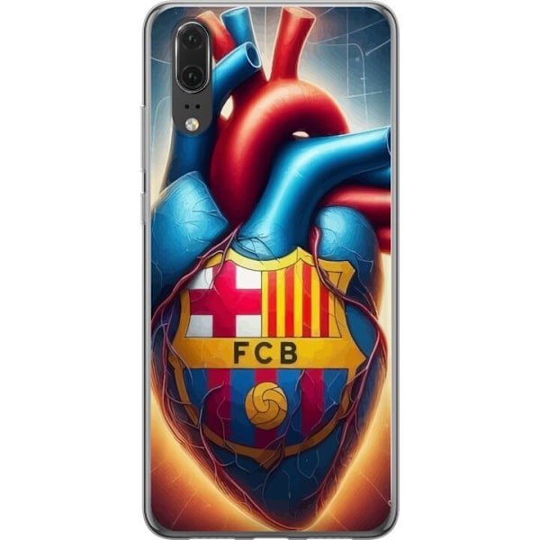 Huawei P20 Genomskinligt Skal FCB Hjärta