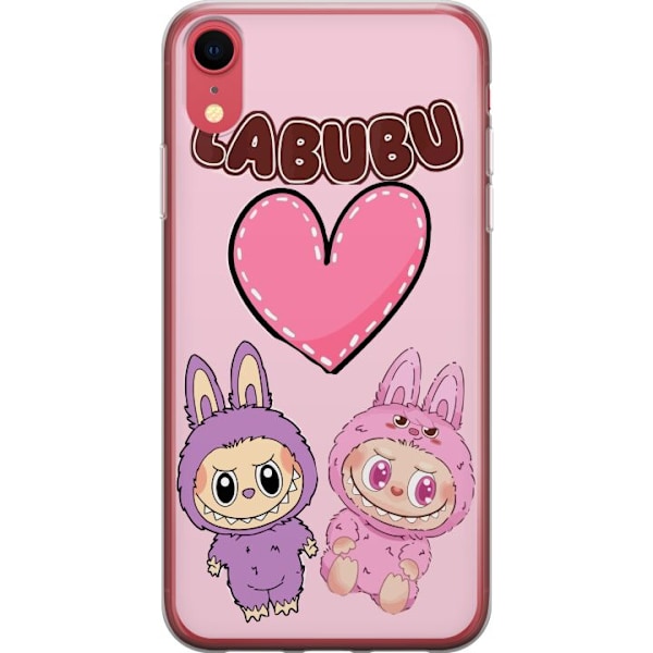 Apple iPhone XR Läpinäkyvä kuori Labubu Pink Monster