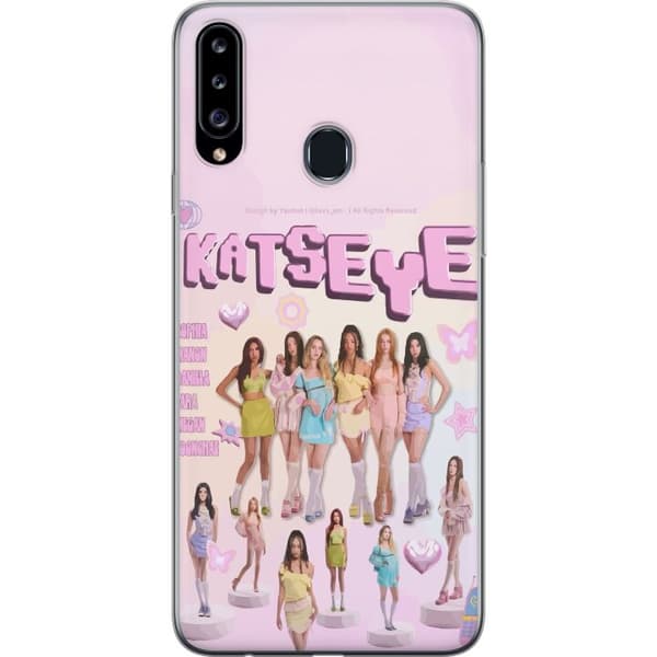 Kompatibelt Mobildeksel til Samsung Galaxy A20s KATSEYE pastellcollage rosa