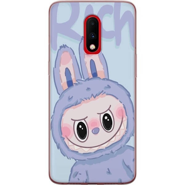 OnePlus 7 Gennemsigtig cover Blå Kanin Labubu