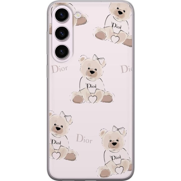 Samsung Galaxy S23+ Gennemsigtig cover Teddy Dior Vibes - luksuriøs bamse i modetil