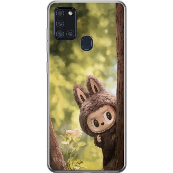 Samsung Galaxy A21s Läpinäkyvä kuori Labubu Graffiti Vibes – Katutaide hirviömuodossa