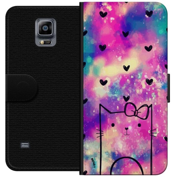 Samsung Galaxy Note 4 Plånboksfodral Katt med hjärtan