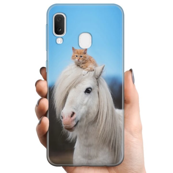 Samsung Galaxy A20e TPU Mobildeksel Hest & Katt