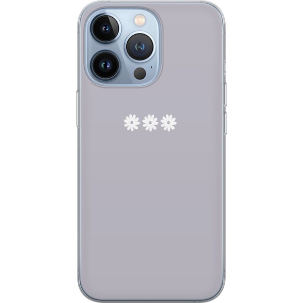 Apple iPhone 13 Pro Läpinäkyvä kuori Lila Blomminimalismi - tyylikäs kukkakuva lila taustalla