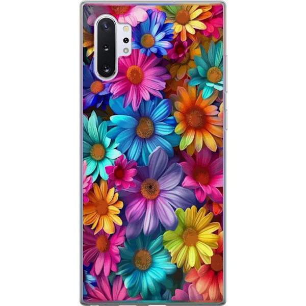 Samsung Galaxy Note10+ Genomskinligt Skal Gerbera Blommor Färgglad Dekor Blommotiv Populärt Heminredning Färg Rik Väggkonst Design