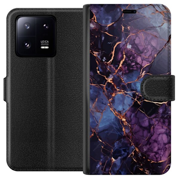 Xiaomi 13 Pro Lompakkokotelo Marmori Sininen Violetti