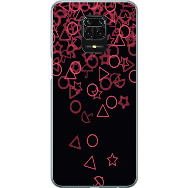 Xiaomi Redmi Note 9 Pro Genomskinligt Skal Squid Game Ikoner Serie Design Populärt TV Spel Ikoner Grafiskt Motiv Asiatisk Trend Dramaserie