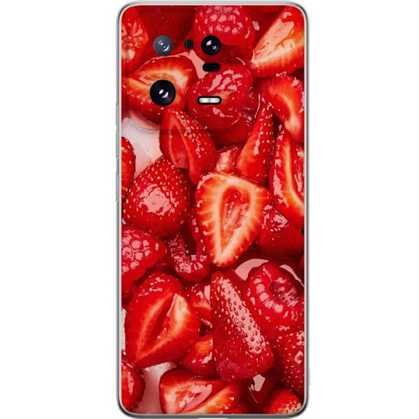 Xiaomi 13 Pro Gennemsigtig cover Jordbærmønster - sødt motiv med sommerstemning