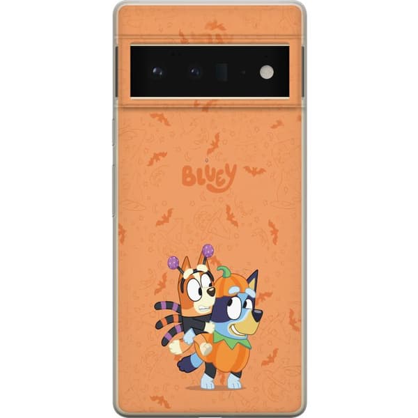 Kompatibelt Mobildeksel til Google Pixel 6 Pro Tegnede hunder utkledd til Halloween med gresskar, flaggermus og heksehatter oransje