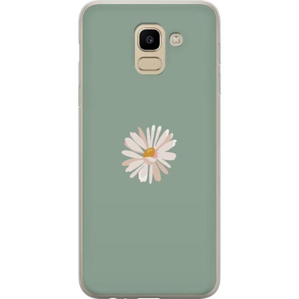 Samsung Galaxy J6 Läpinäkyvä kuori Vihreä Minimalikukka -