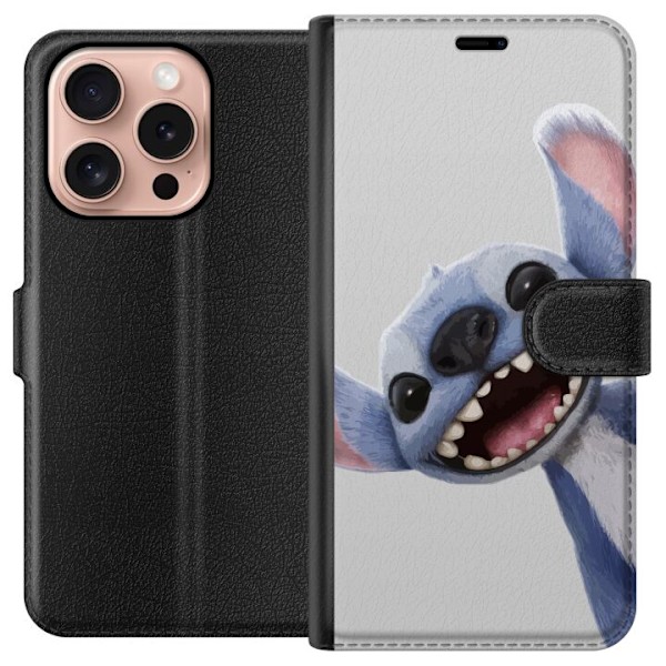 Apple iPhone 16 Pro Lommeboketui Stitch i Fart - Kawaii Design