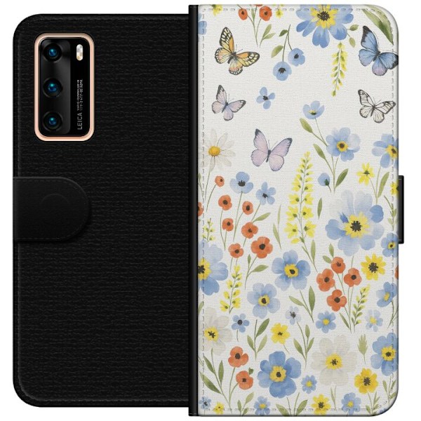 Huawei P40 Plånboksfodral Sommarblommor