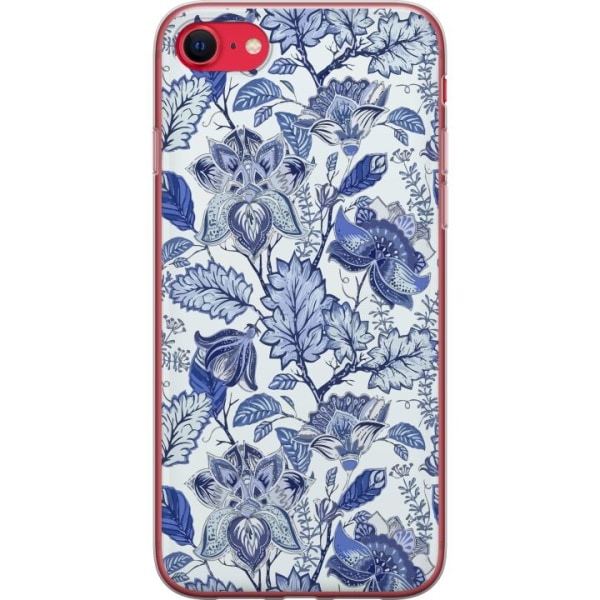 Apple iPhone 8 Gennemsigtig cover Blomster Blå...