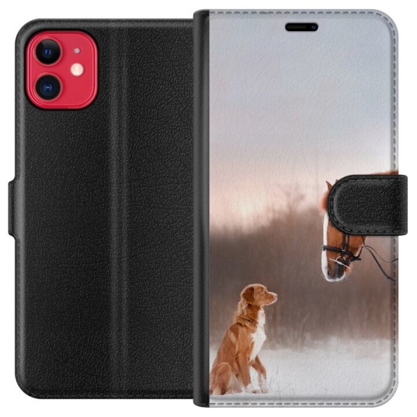Apple iPhone 11 Lommeboketui Hest & Hund