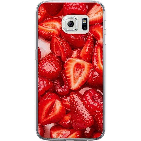 Samsung Galaxy S6 edge Läpinäkyvä kuori Mansikkakuviointi - makea motiivi kesäfiiliksellä
