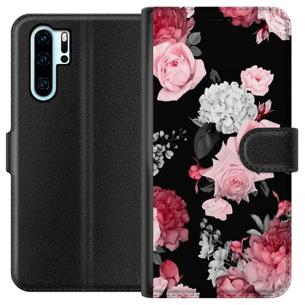 Kompatibelt Lommeboketui til Huawei P30 Pro Blomster