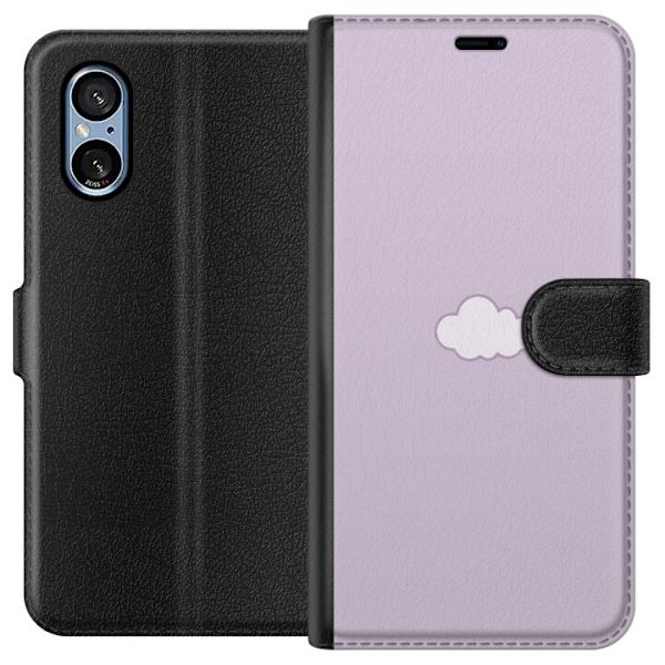 Sony Xperia 10 VI Lompakkokotelo Lila Pilvi - minimalistinen pilvi lila taustalla