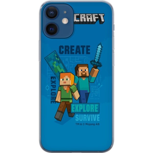 Apple iPhone 12  Läpinäkyvä kuori Minecraft Luolastot