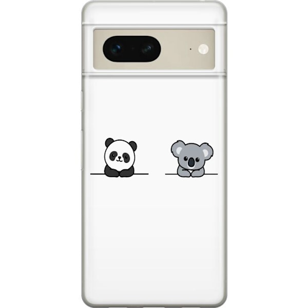 Google Pixel 7 Läpinäkyvä kuori Panda Koala