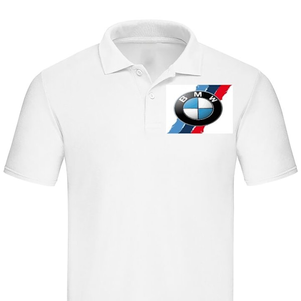 Poloshirt til Voksen | Elegant Poloshirt BMW Striber Hvid XX-Large