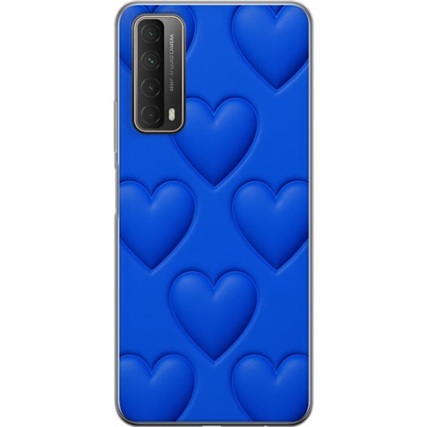 Huawei P smart 2021 Gennemsigtig cover Blå Hjerter