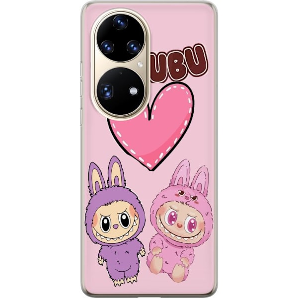Huawei P50 Pro Gennemsigtig cover Labubu Pink Monster