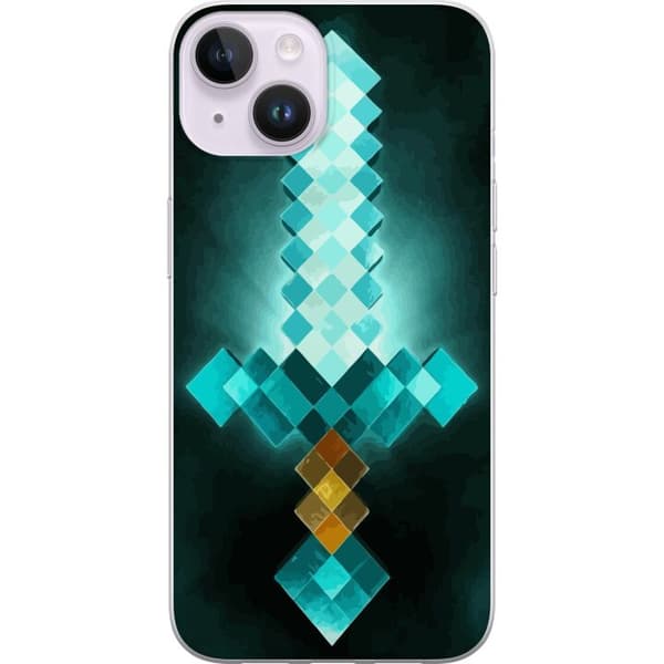 Kompatibelt Mobildeksel til Apple iPhone 14 Minecraft sverd