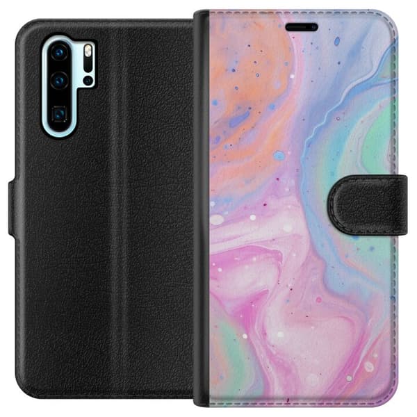 Kompatibelt Lommeboketui til Huawei P30 Pro Pastellmarmor