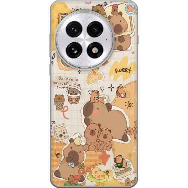 OnePlus 13 Läpinäkyvä kuori Kawaii capybara mobilskal med gulliga djurmotiv