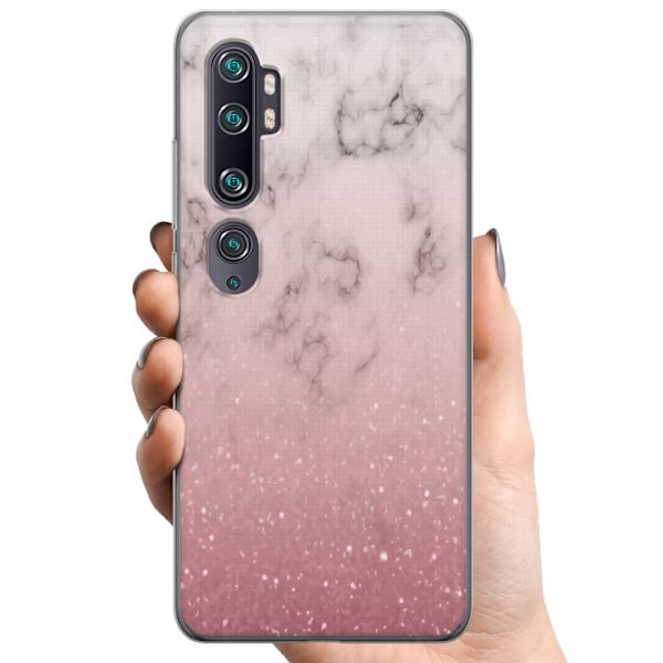 Xiaomi Mi Note 10 TPU Mobildeksel Myk rosa marmor